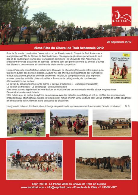 2e Fête du Cheval de Trait Ardennais 2012